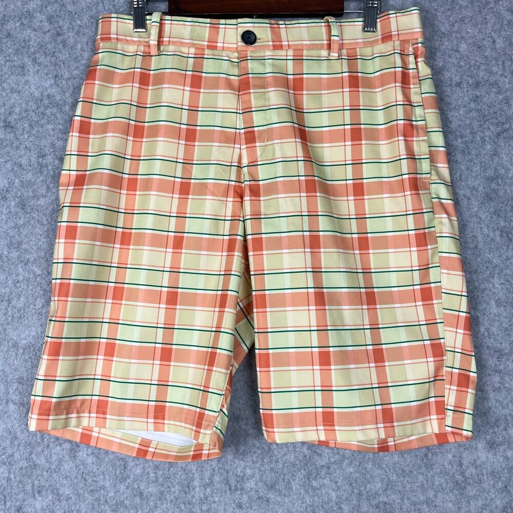 Nike Flex Dri FIT Plaid Golf Shorts Mens 32x10 Medium Stretch Flat‎ Front